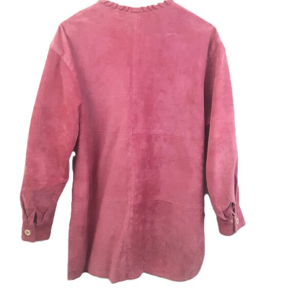 Apart Womans Jacket MED 100% Pig Suede Mauve Button Closure Long Sleeve Lined - Picture 2 of 10